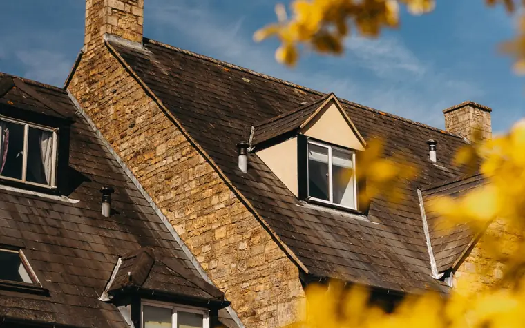 A stone cottage in the countryside